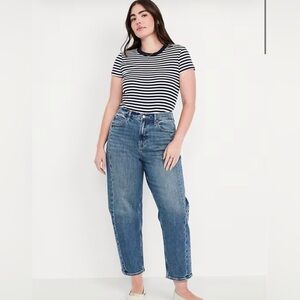 High-Rise Barrel Jeans